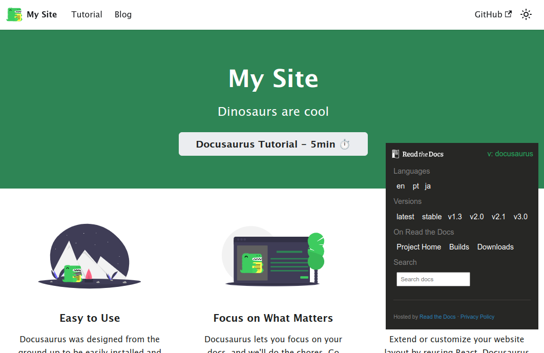 Read the Docs flyout